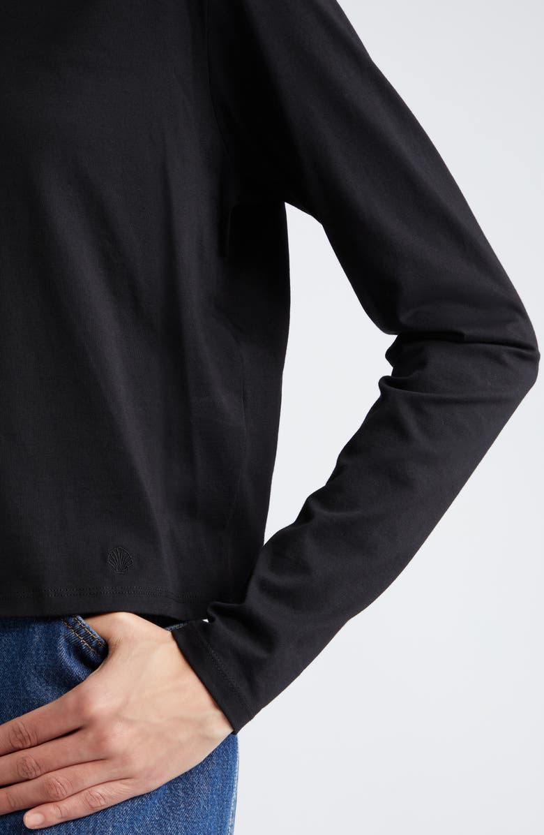 LOULOU DE SAISON Masal Long Sleeve Cotton T-Shirt, Alternate, color, Black