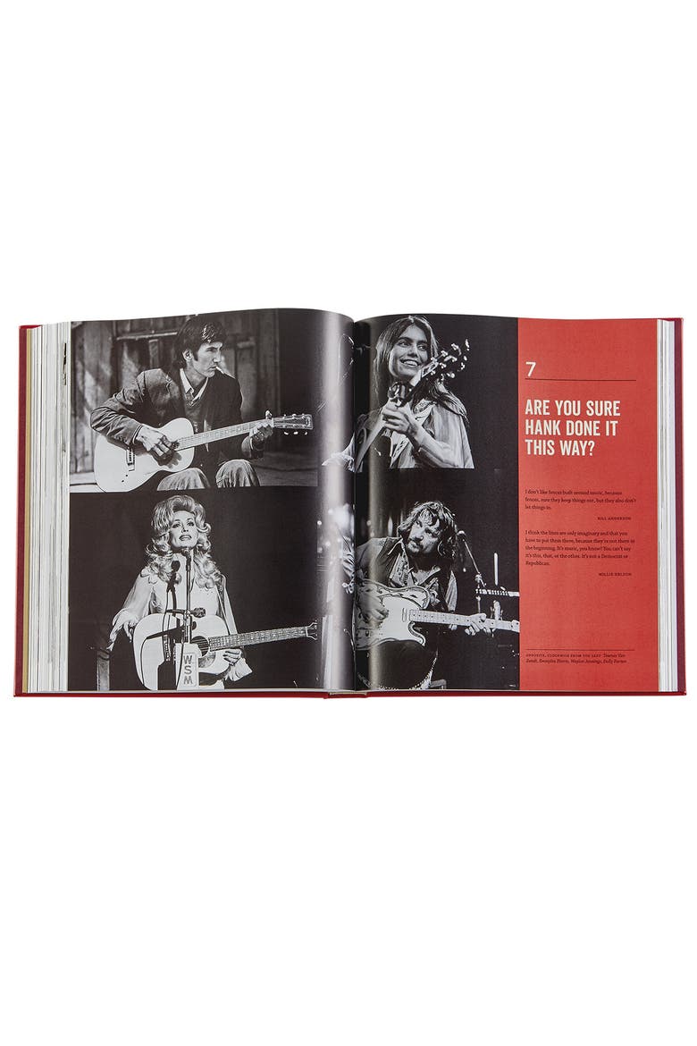 Country Music Leather Coffee Table Book, Alternate, color, Red