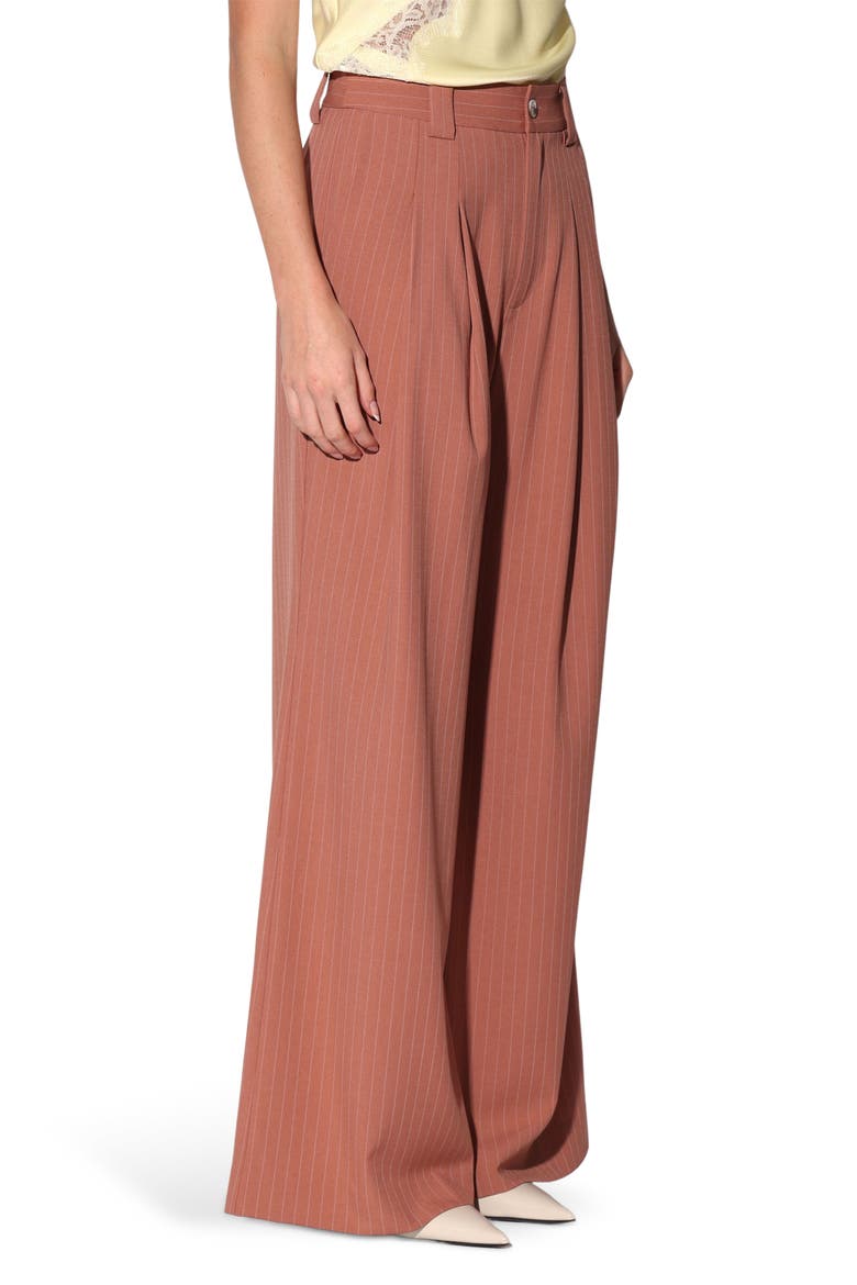 Belinda Wide Leg Pants, Alternate, color, CLAY PINSTRIPE