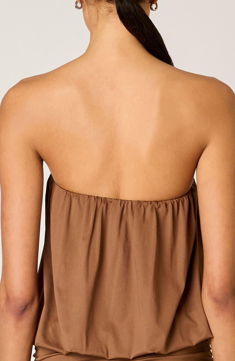 Nia La Cienega Strapless Blouson Maxi Dress, Alternate, color, Sable