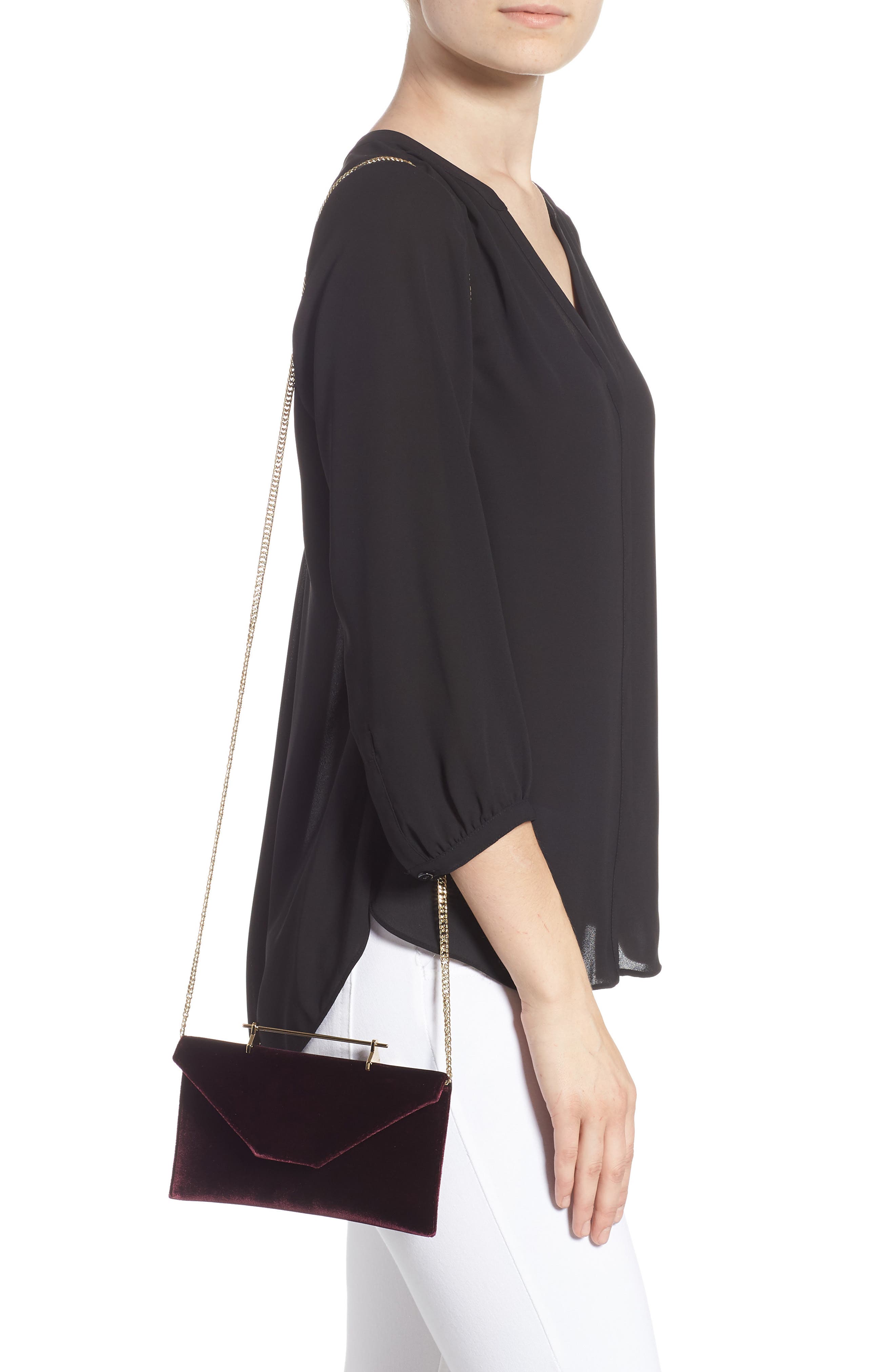 M2MALLETIER Annabelle Velvet Clutch, Alternate, color, 