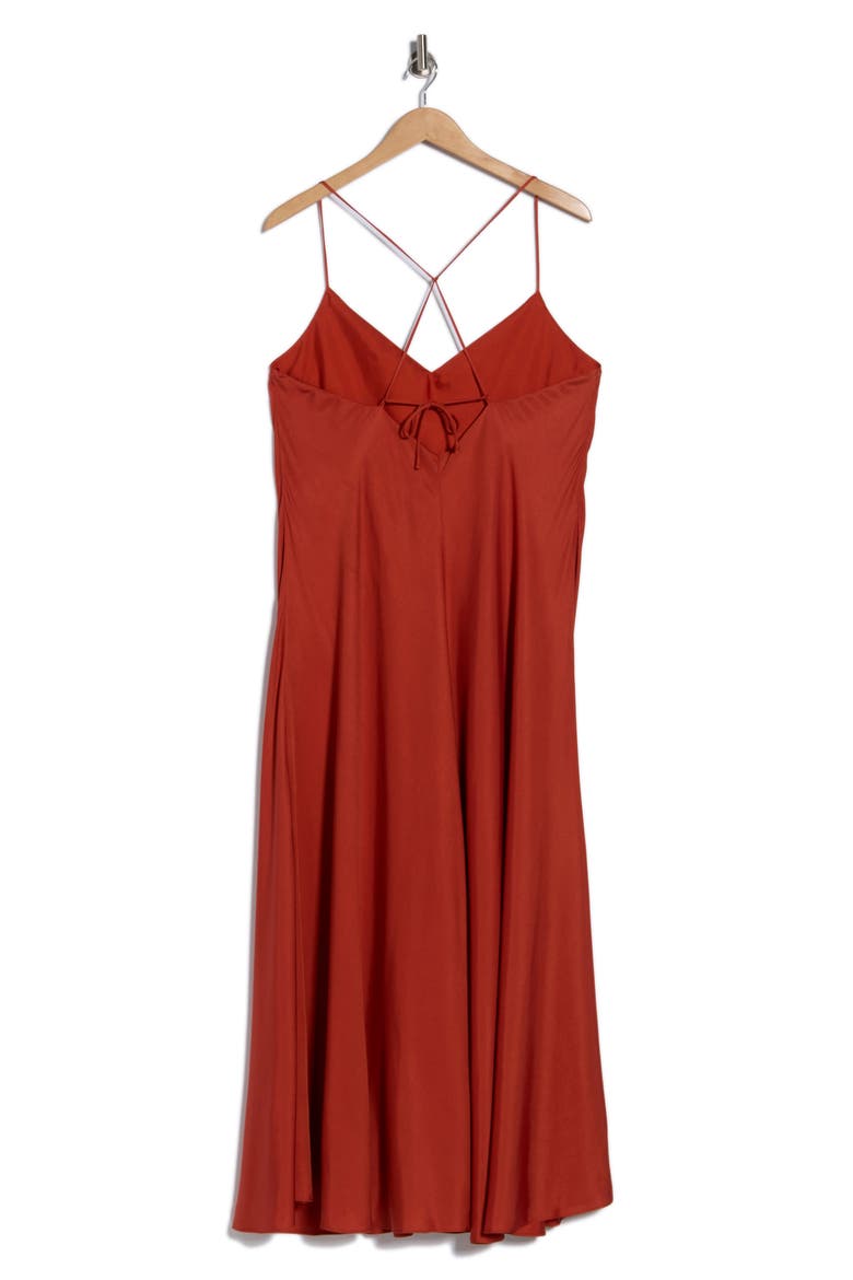 A-Line Silk Blend Slip Dress, Alternate, color, BRICK ROSE