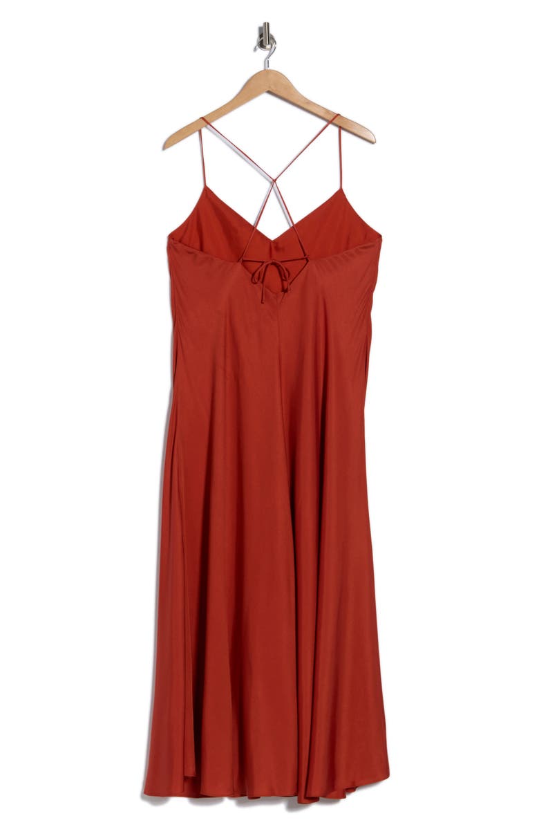 Vince A-Line Silk Blend Slip Dress, Alternate, color, Brick Rose