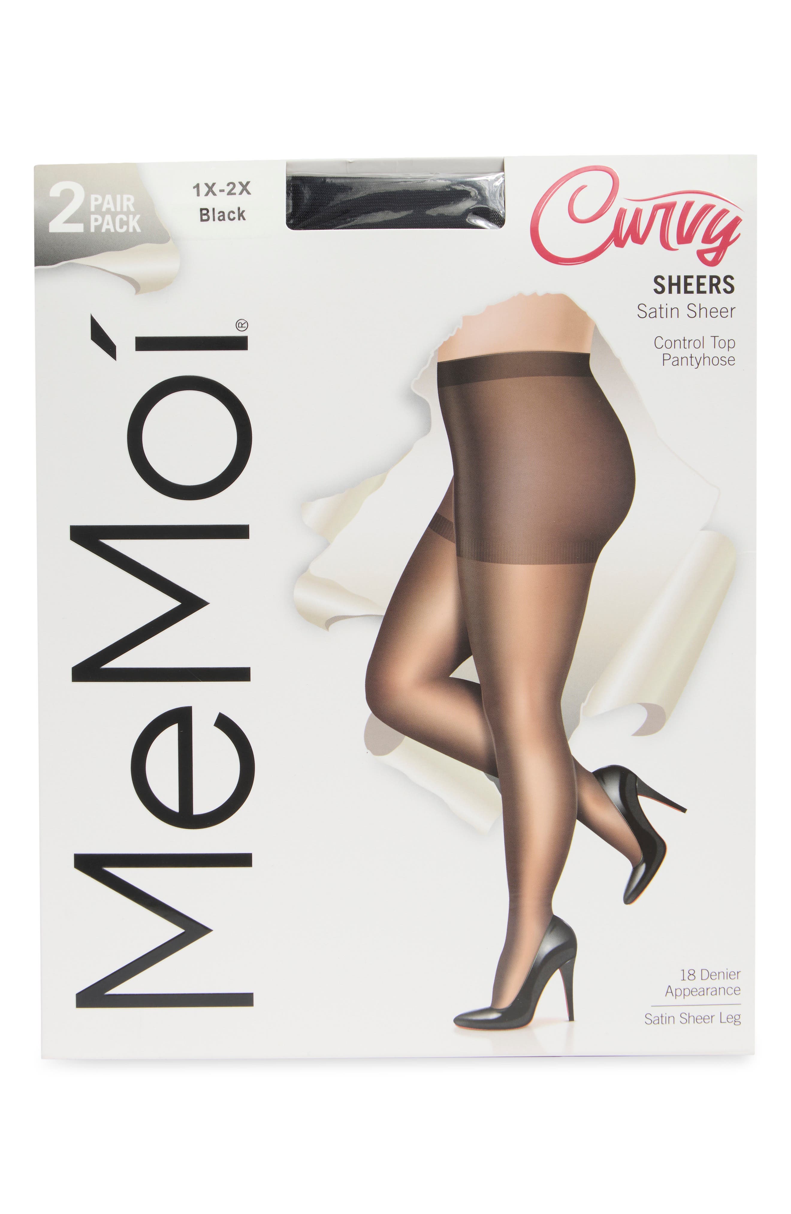 MeMoi 2-Pack Satin Sheer Tights