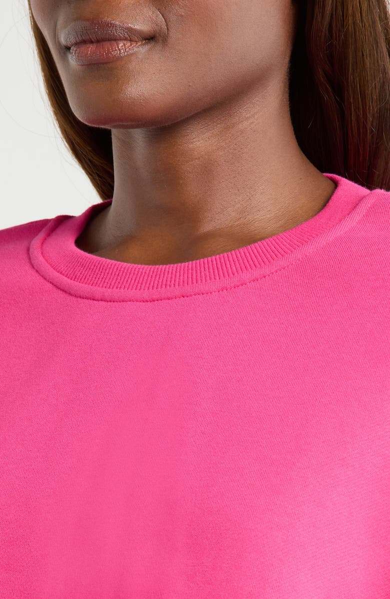 MPG LuxeFleece Crop Sweatshirt, Alternate, color, Fuchsia Purple
