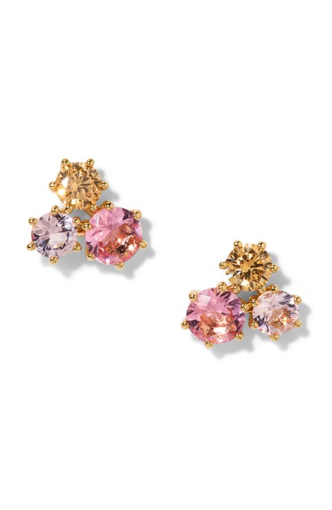 Natural Beauty Trio Crystal Stud Earrings