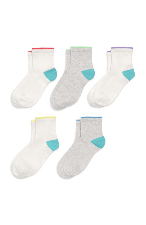 Kids Rainbow Quarter Sock 5-Pack