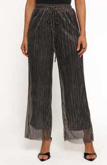 Petal & Pup Nila Semisheer Metallic High Waist Wide Leg Pants