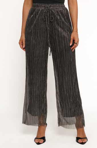 Petal & Pup Nila Semisheer Metallic High Waist Wide Leg Pants