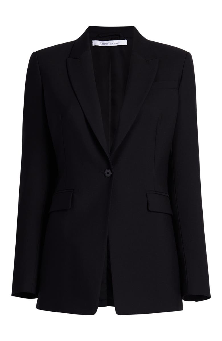 Another Tomorrow Single Button Jacket, Alternate, color, Black