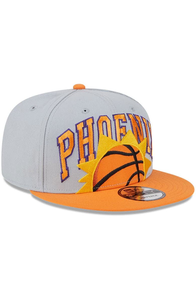 New Era Men's New Era Gray/Orange Phoenix Suns Tip-Off Two-Tone 9FIFTY Snapback Hat, Alternate, color, 