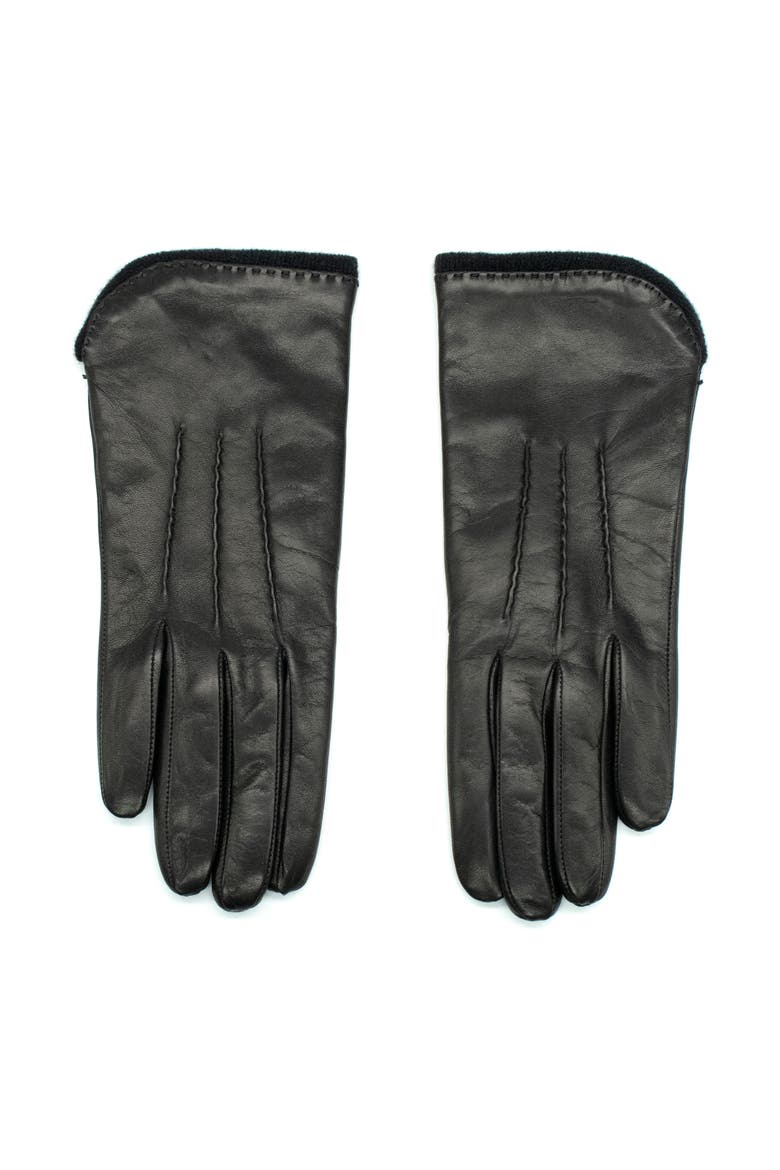 Leather gloves, Main, color, BLACK