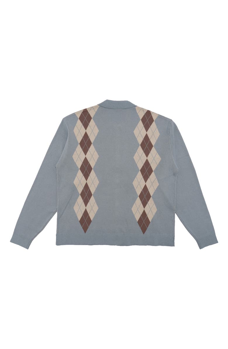 STUDENTS Argyle Jacquard Cotton Zip-Up Cardigan, Alternate, color, Slate
