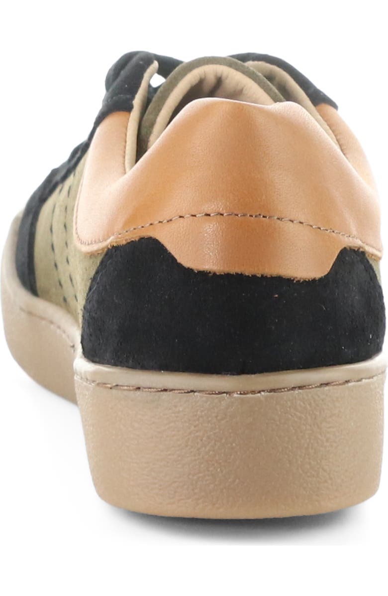 Bos. & Co. Missy Low Top Sneaker, Alternate, color, Black/ Olive Suede/ Patent