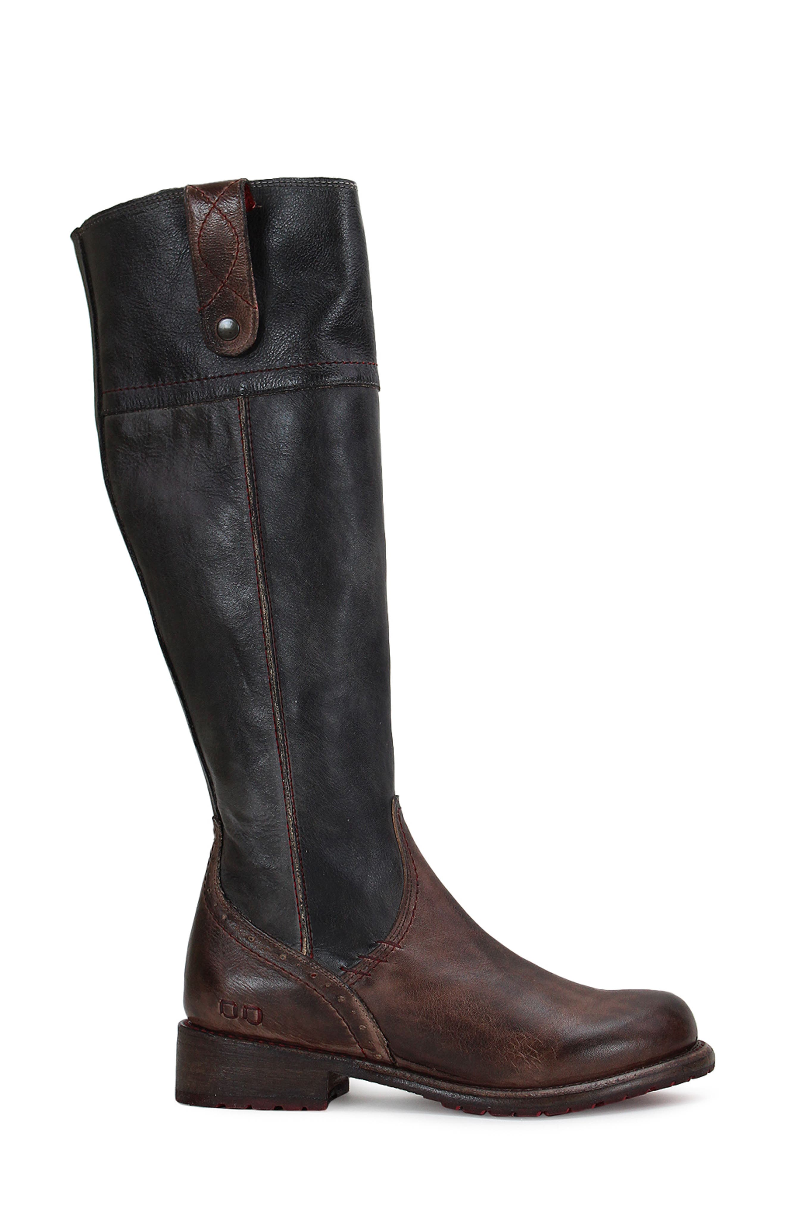 Jacqueline Knee High Boot, Alternate, color, TEAK RST BLACK RST
