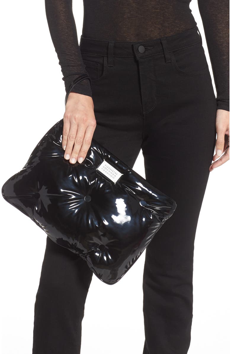 Maison Margiela Glam Slam Patent Faux Leather Wristlet, Alternate, color,