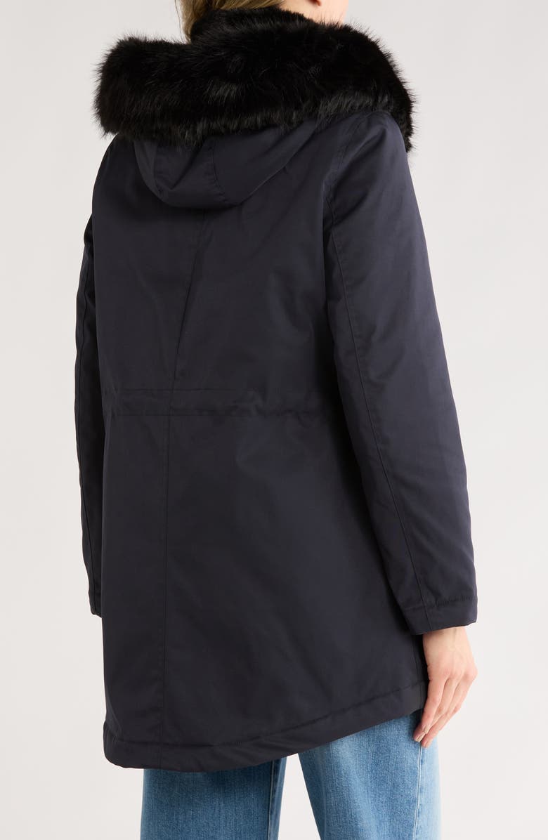 Sam Edelman Faux Fur Bib Hooded Insulated Jacket, Alternate, color, Navy