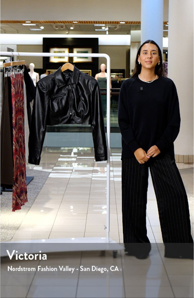 Hallie Crop Faux Leather Jacket, sales video thumbnail
