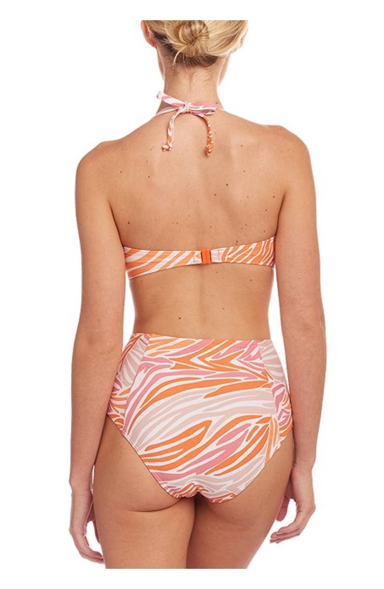 LASCANA Zebra Print Bandeau Bikini Top Size 34D, Alternate, color, Orange Multi