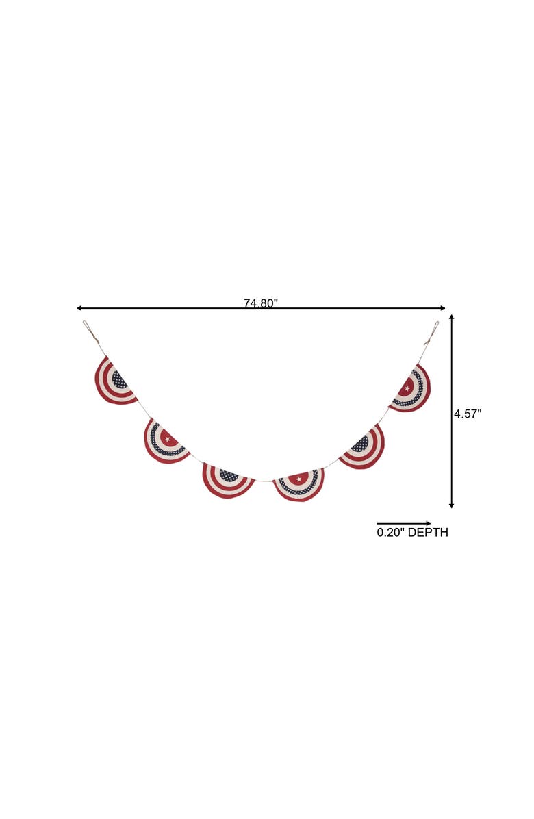 Transpac Fabric/Canvas 74.8 in. Patriotic Bunting Banner, Alternate, color, Red