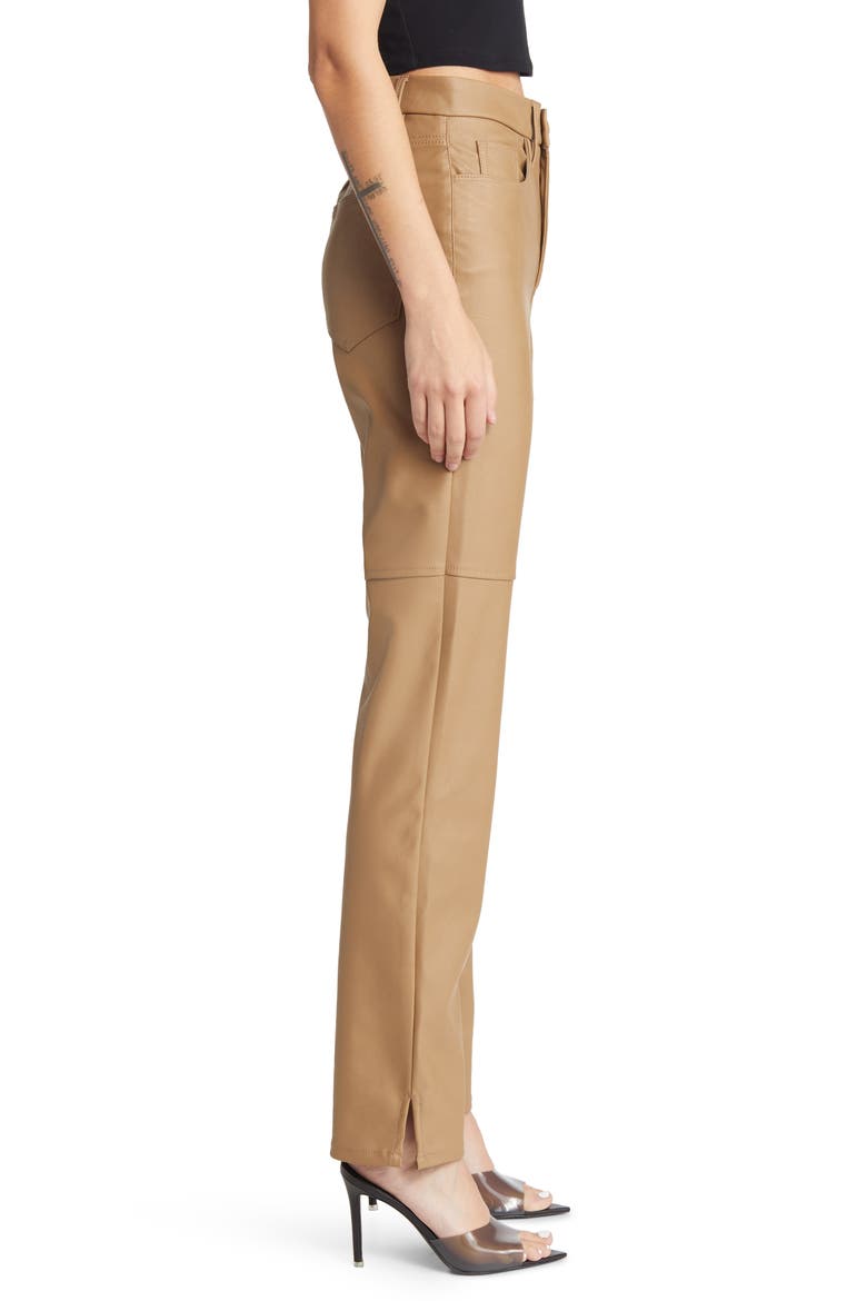 Good Boy Faux Leather Pants, Alternate, color, WARM CARAMEL003