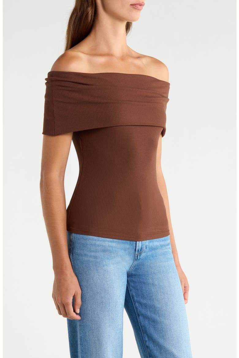 Rosarita Rib Knit Off-the-Shoulder Top, Alternate, color, OAK
