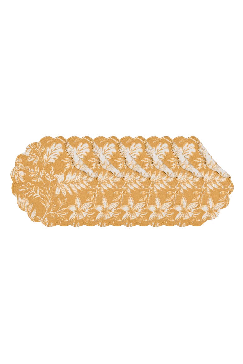 Everview Gold Machine Wash Round Set of 6 Placemats 17", Main, color, Gold