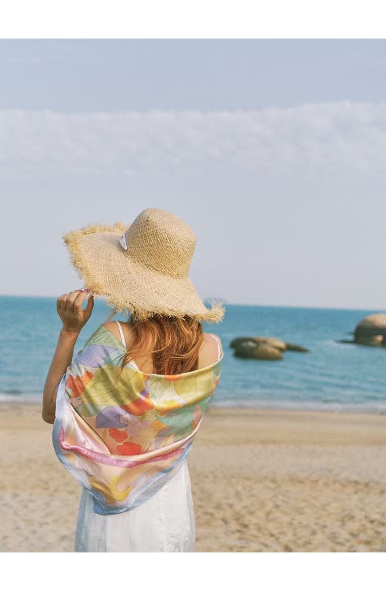 Lost Pattern "I Am My Own Muse by Frida" Large Silk Scarf, Alternate, color, Multicolor