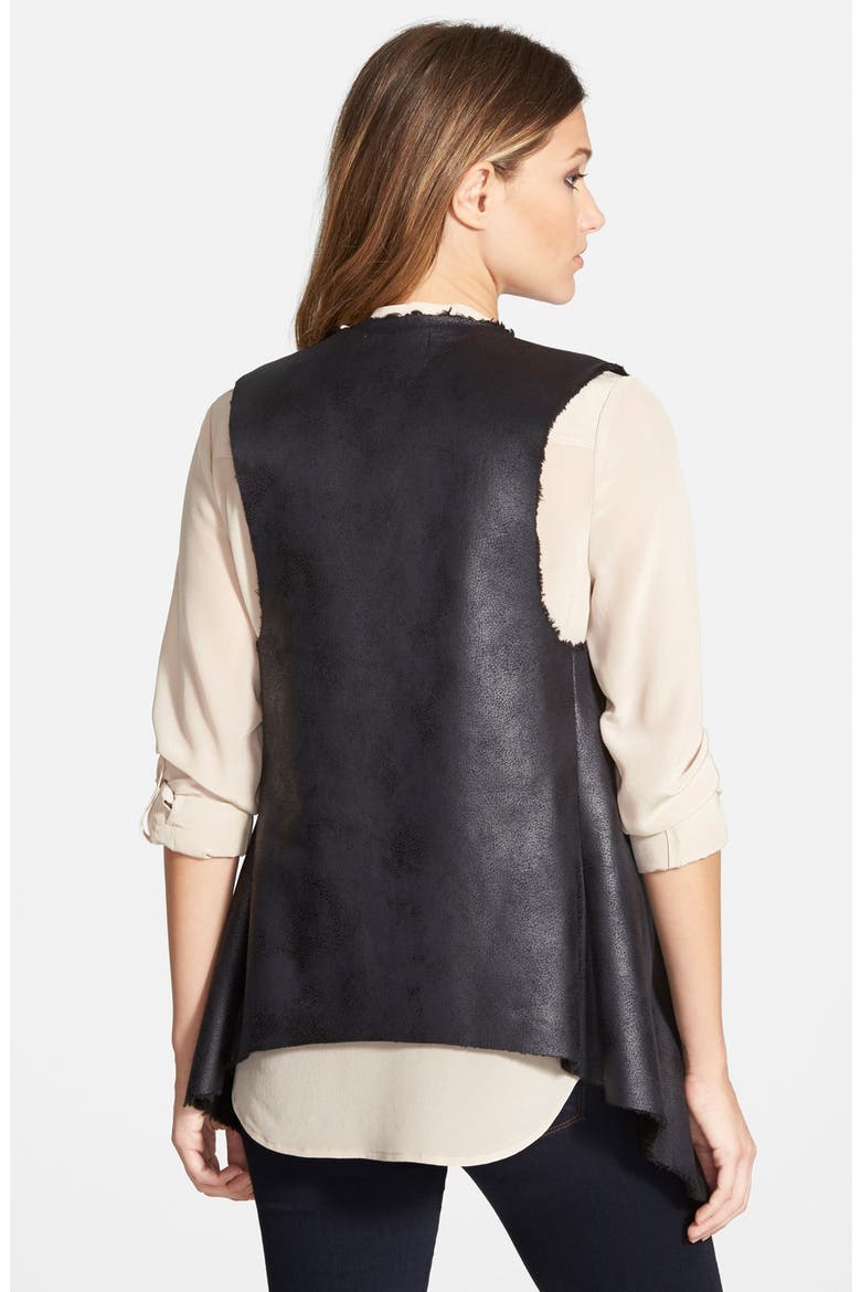 Faux Shearling Vest, Alternate, color, BLACK
