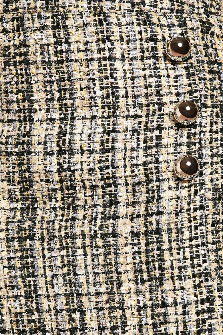 Sequin Tweed Midi Skirt, Alternate, color, Mono