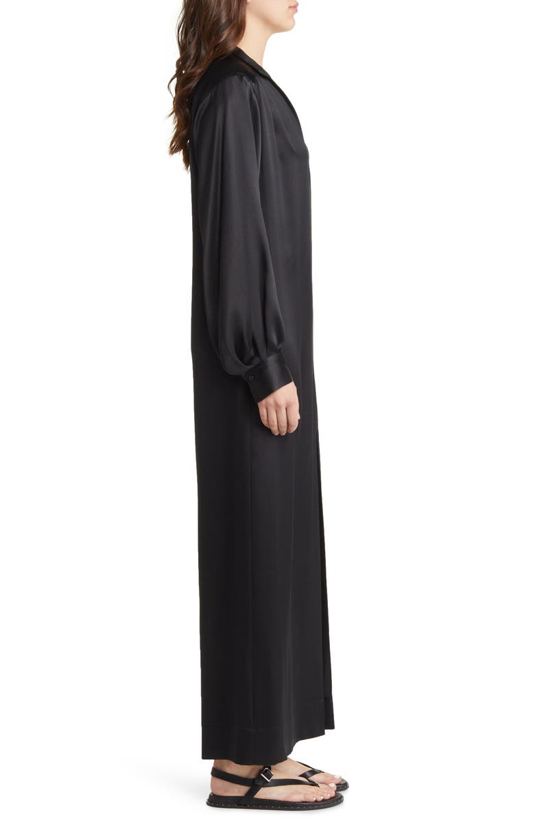 FRAME Long Sleeve Silk Caftan Maxi Dress, Alternate, color,