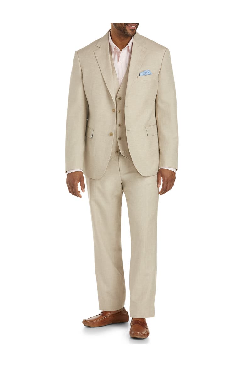 Big & Tall Jacket-Relaxer Linen-Blend Suit Jacket, Alternate, color, FLAX