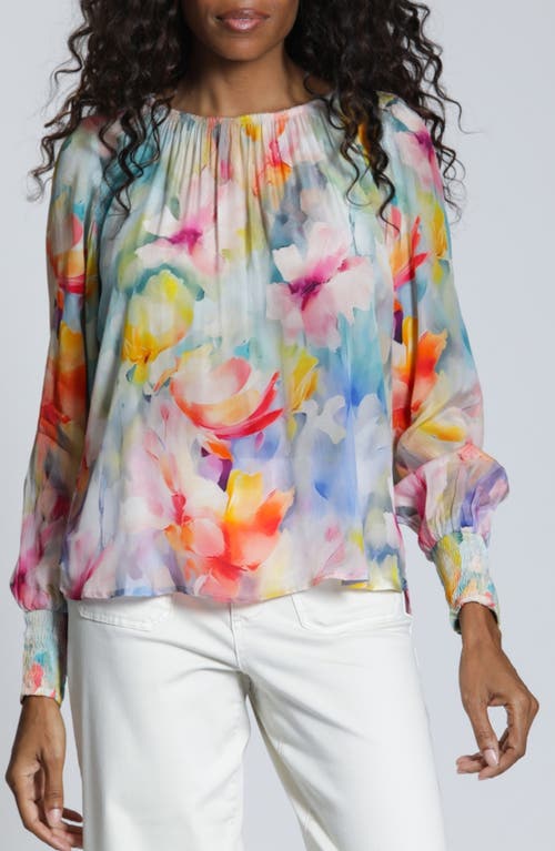 Apny Print Blouson Sleeve Top