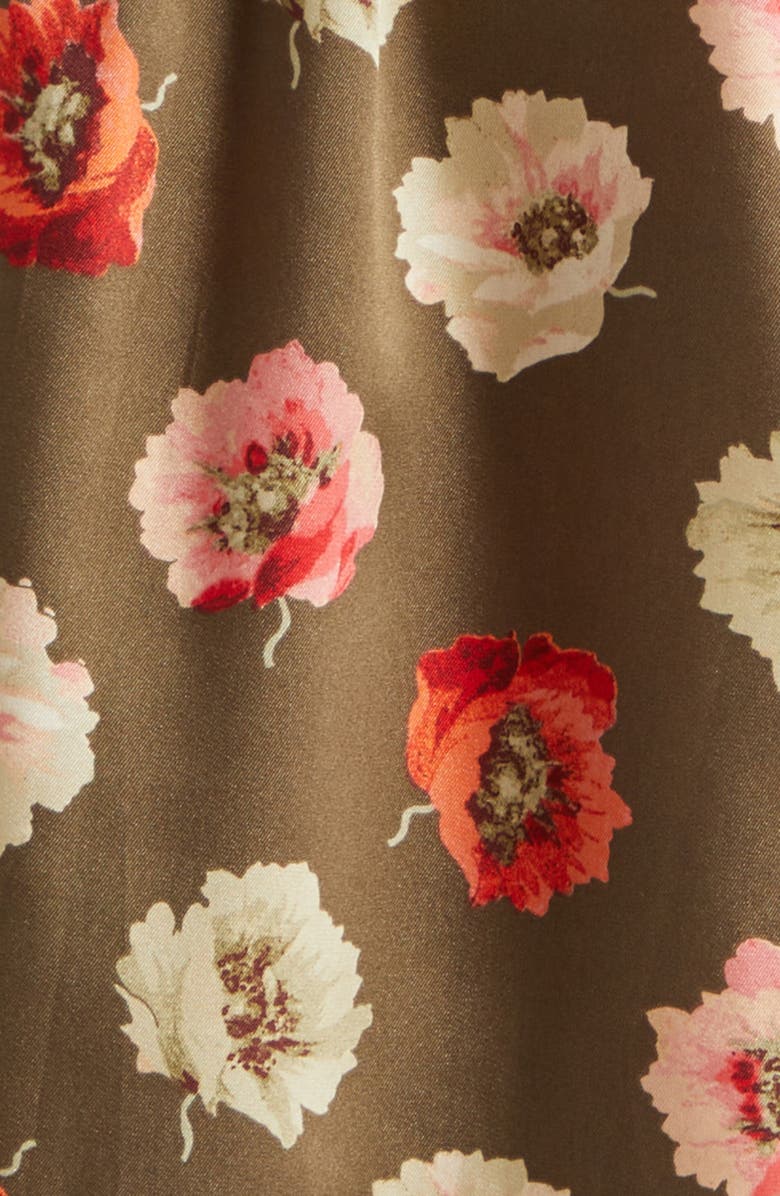 Cinq à Sept Fiona Floating Poppies Button-Up Top, Alternate, color, Dark Olive Multi