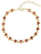 EYE CANDY LOS ANGELES Nilo Red Cubic Zirconia Heart Bracelet