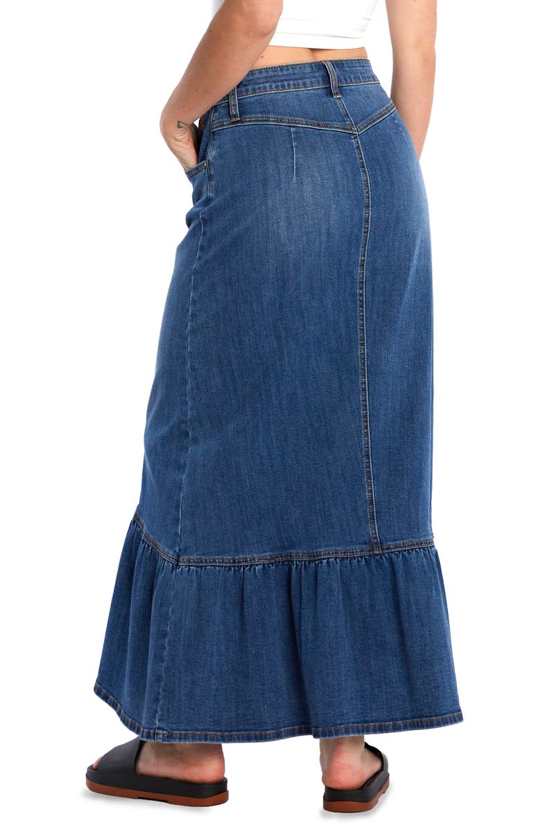 Wash Lab Denim Feel Good Denim Maxi Skirt, Alternate, color, Great Blue