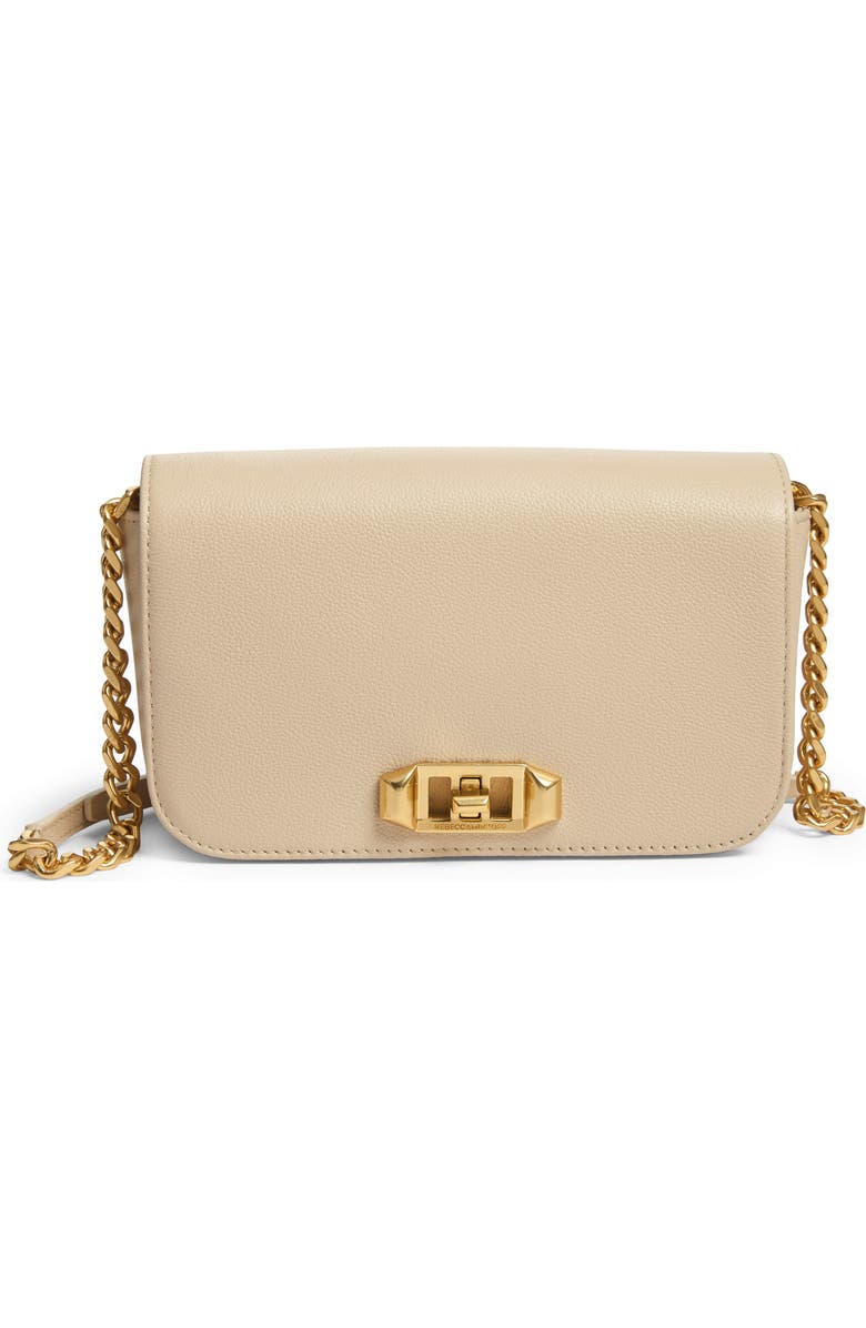 Rebecca Minkoff Amour Leather Crossbody Bag, Main, color, Latte