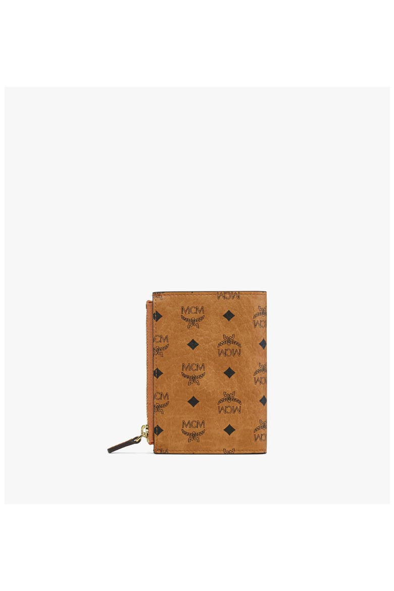 Bifold Zip Card Wallet in Visetos Original, Alternate, color, Cognac