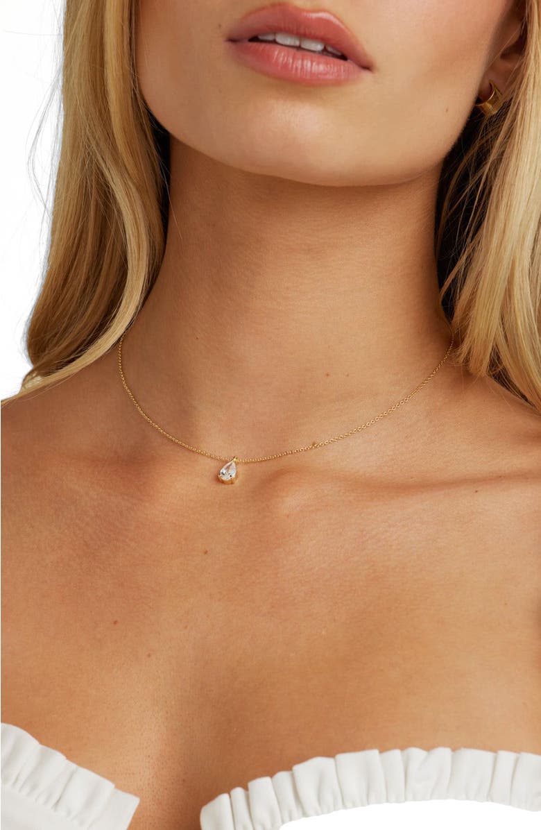 Untamed Petals Elizabeth Crystal Pendant, Alternate, color, Gold