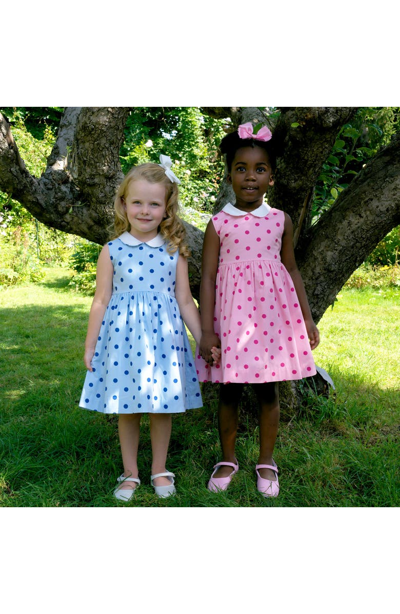 Rachel Riley Dot Peter Pan Collar Dress, Alternate, color, 
