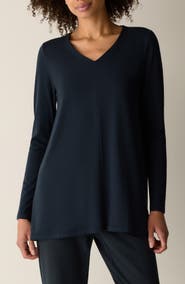 Eileen Fisher Long Sleeve V-Neck Tunic Top