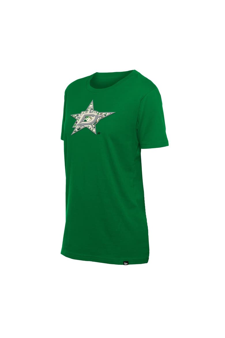 Women's New Era  Green Dallas Stars Glam Game Floral T-Shirt, Alternate, color, Green