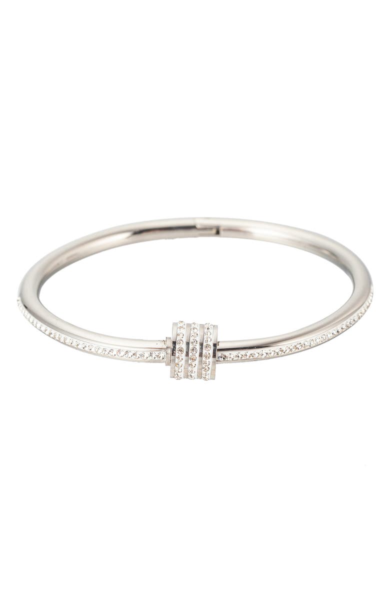 EYE CANDY LOS ANGELES The Luxe Collection Sophie Silver Titanium Cubic Zirconia Crystal Bracelet, Main, color, 