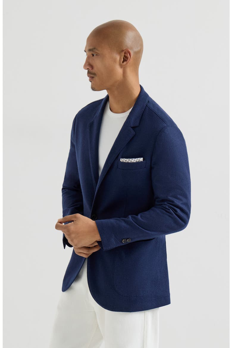 Cashmere jersey blazer, Main, color, Cobalt