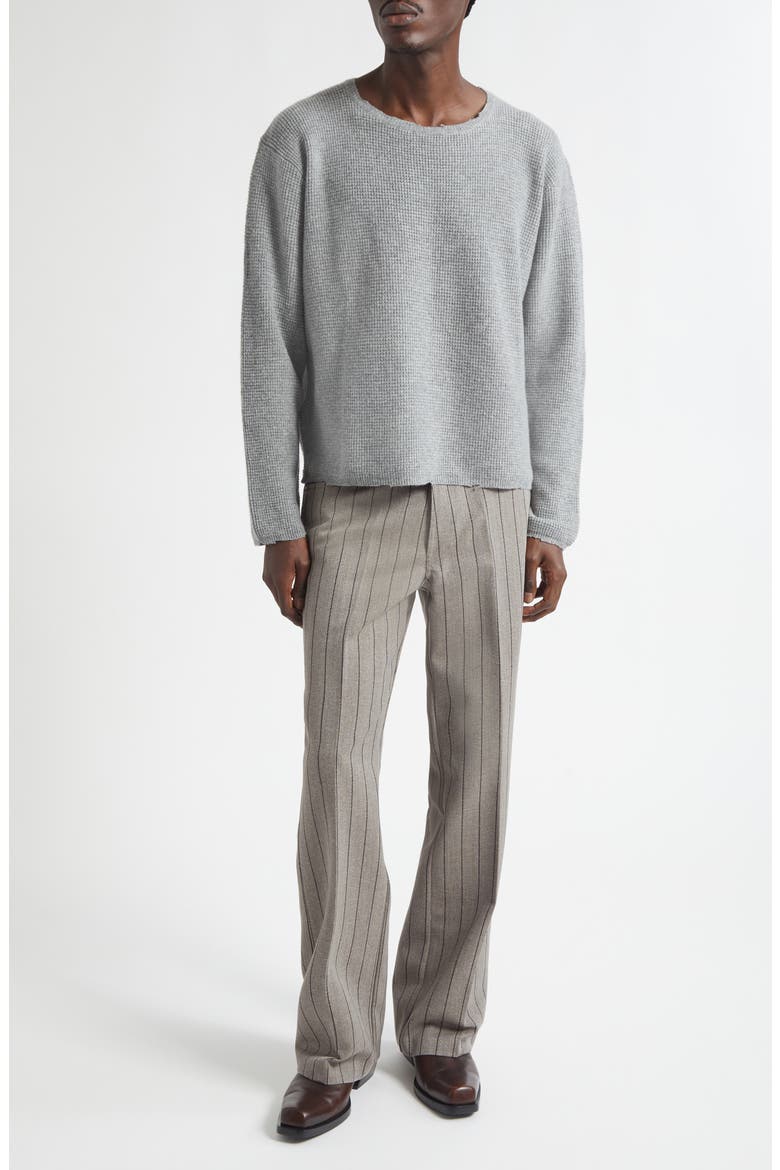 Friends Waffle Sticth Wool & Cashmere Sweater, Alternate, color, DOVE GREY