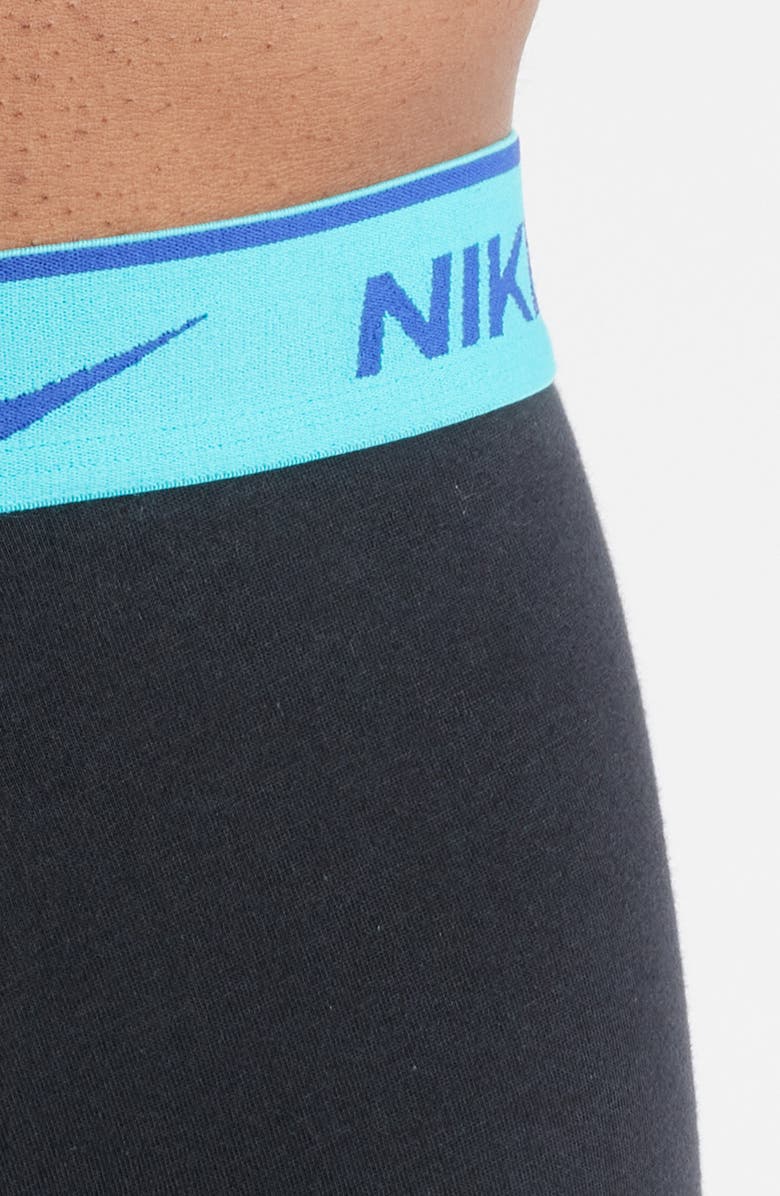 Nike Dri-FIT Essential Assorted 3-Pack Stretch Cotton Boxer Briefs, Alternate, color, Black Cactus / Blue/ Black Wb