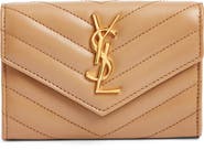 Saint Laurent Small Matelassé Leather Envelope Wallet