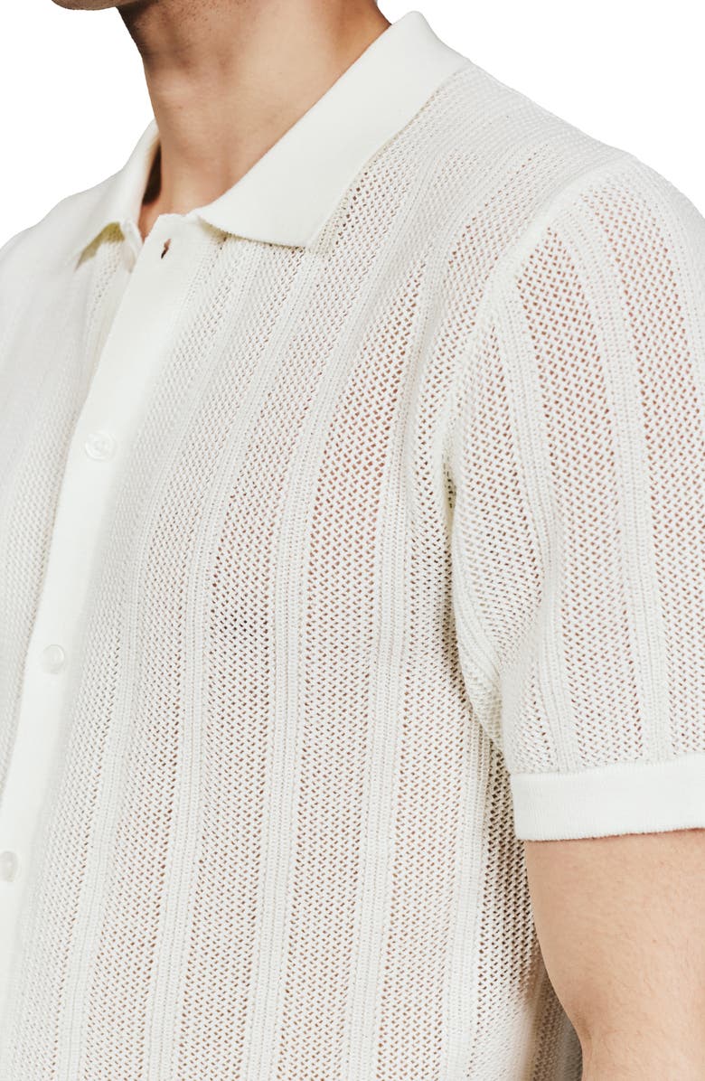 7 Diamonds Kellan Knit Short Sleeve Button-Up Shirt, Alternate, color, Natural