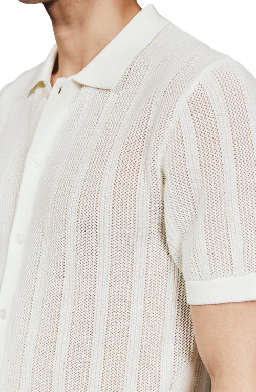 7 Diamonds Kellan Knit Short Sleeve Button-up Shirt In White