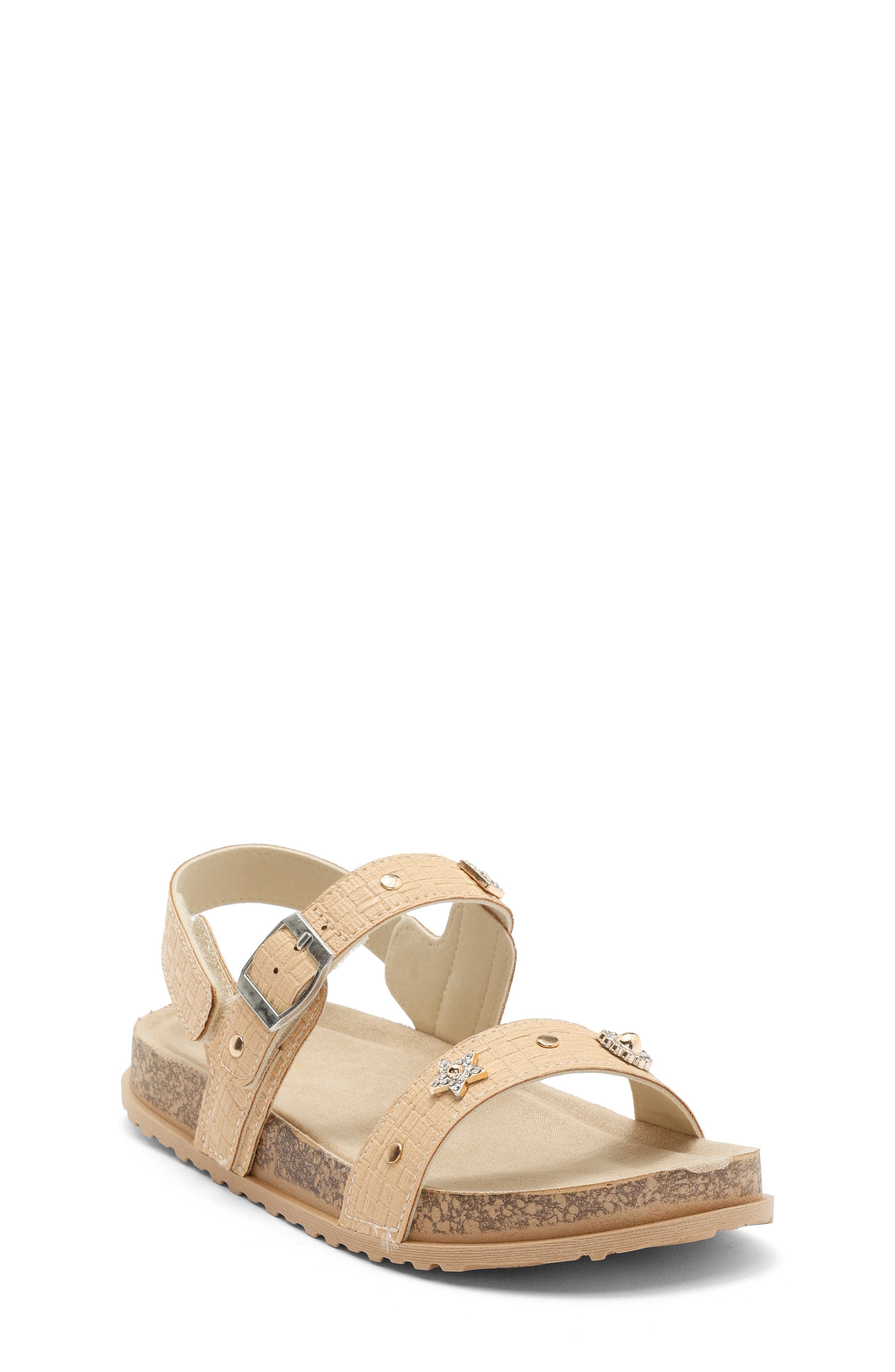 bebe Kids' GIRLS FOOTBED SANDAL WITH CHA